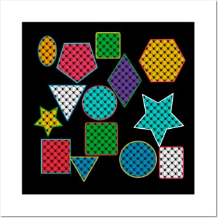 Abstract colored geometric shapes Posters and Art